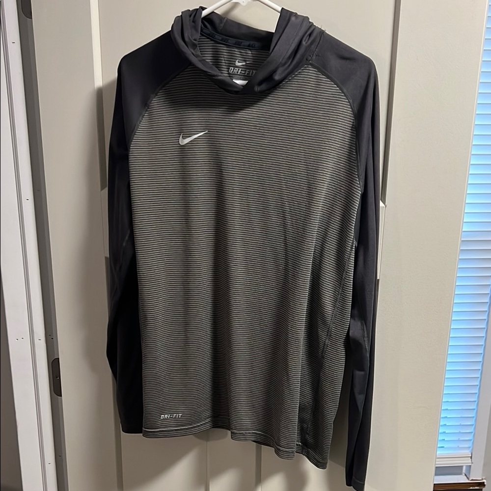 Nike Dri-FIT Black and Gray Hoodie